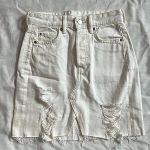 &Denim (H&M) high waisted white denim skirt